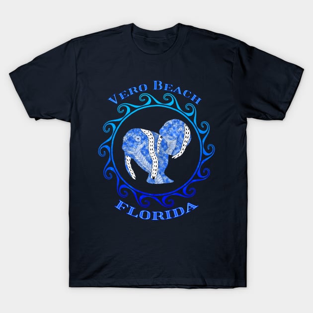 Vero Beach Florida Vacation Tribal Manatees T-Shirt by macdonaldcreativestudios